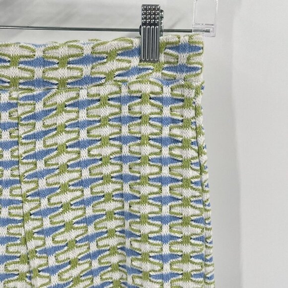Zara Green Blue Knit Pull On Trouser Pants Sz Small - Picture 3 of 7